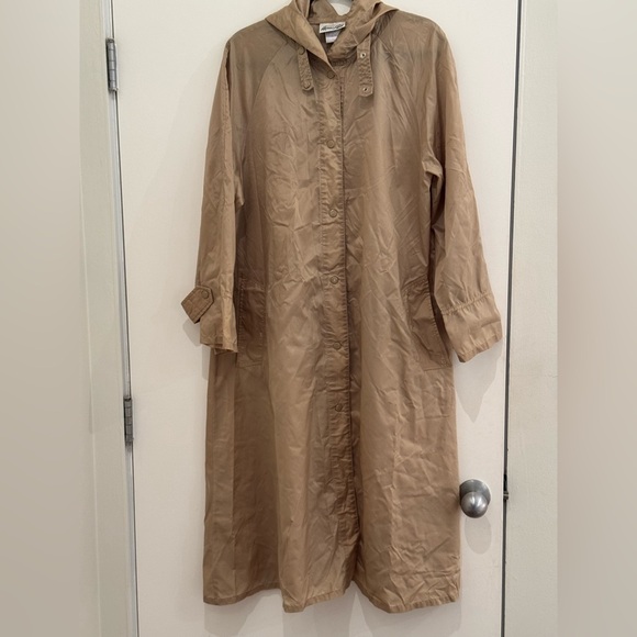 aqua sheen Jackets & Blazers - Aqua Sheen Tan Sheer medium Women’s Raincoat for Dresses 
Lightweight Long.